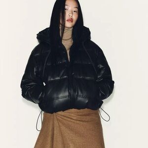 Zara Women's Sleek Black Puffer Coat